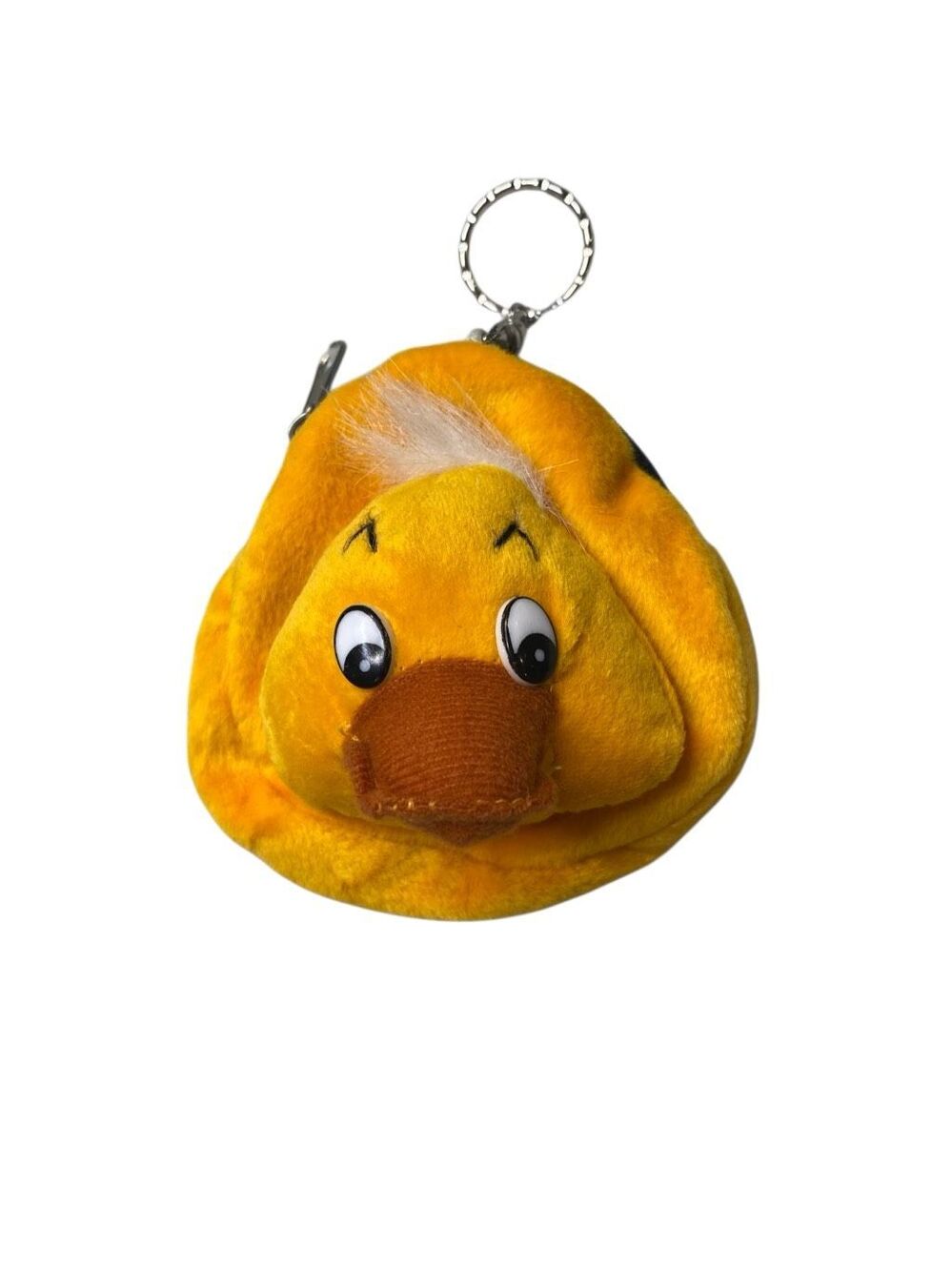 Duck Plush Coin Purse Keychain Cute Kawaii Zipper Change Pouch Yellow Animal Kid